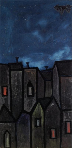 F.N. Souza HOUSES AT NIGHT