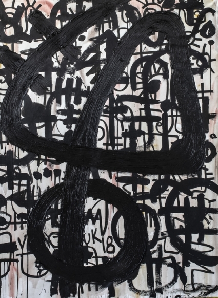 Victor Ekpuk, Composition in Black 1