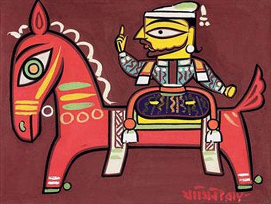 Jamini Roy UNTITLED (RAJA ON HORSE)