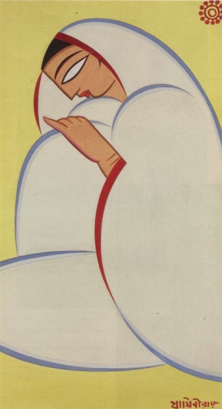 Jamini Roy Untitled (Seated Lady)