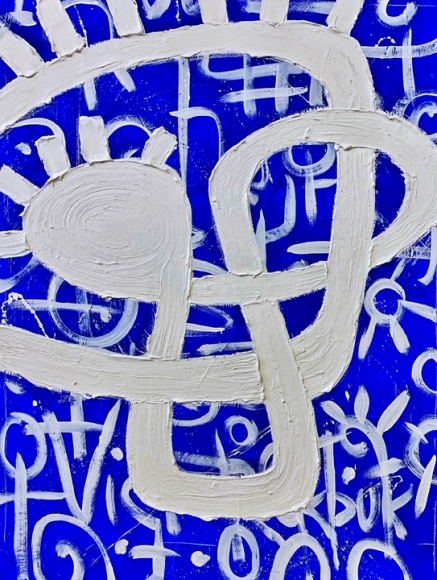 Victor Ekpuk, Composition in Blue 2