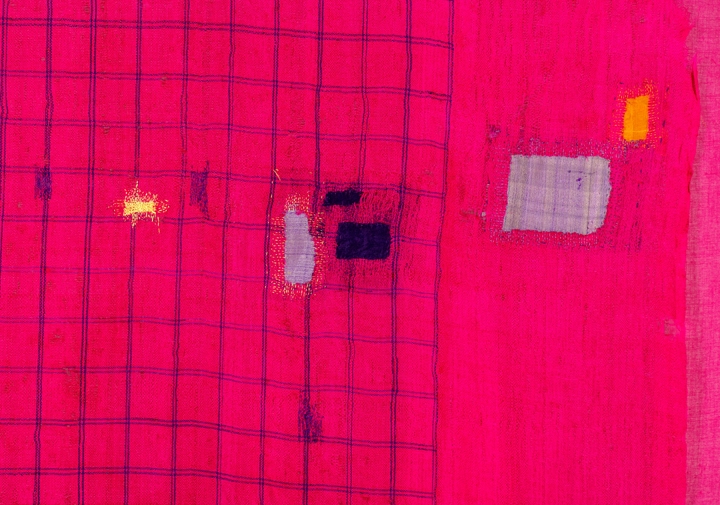 Priya Ravish MehraI will meet you yet again (detail)2018Hand woven silk, cotton and silk fabric and thread