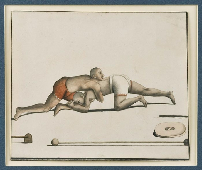 Wrestlers India (Company School at Delhi),