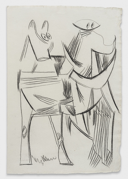 K.S. Kulkarni, Untitled (Abstracted Horse and Figure)