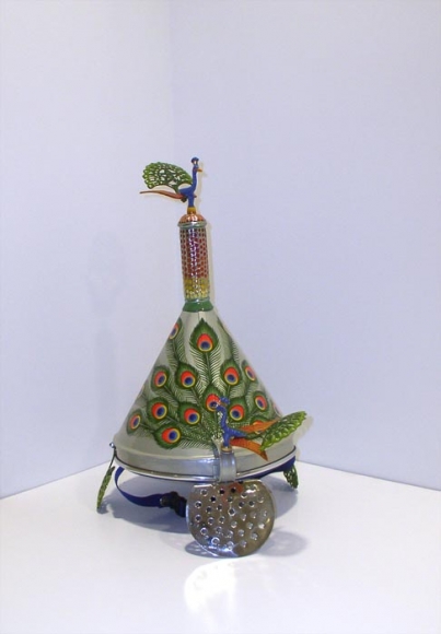 Adeela Suleman GREEN PEACOCK HELMET