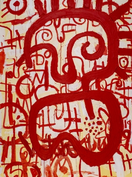 Victor Ekpuk, Composition in Red 2