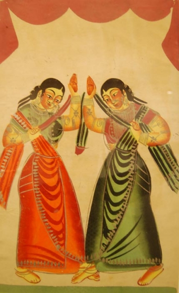 Kalighat Painting DANCING GIRLS