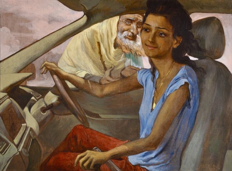Salman Toor GIRL WITH BEGGAR
