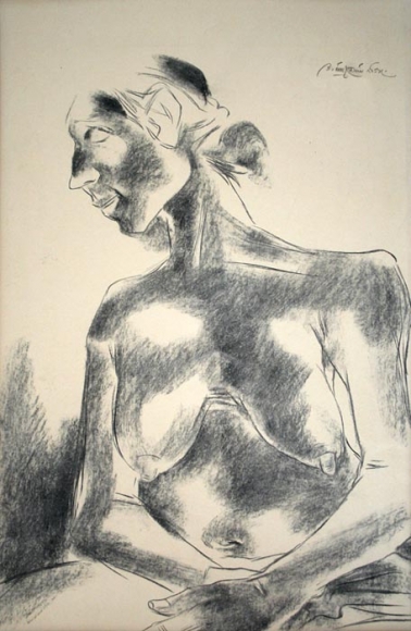 Laxma Goud, Untitled (Elderly Woman Resting)