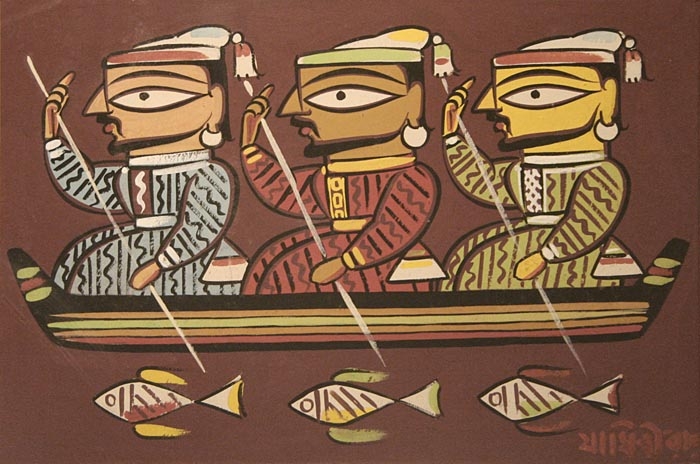 Jamini Roy UNTITLED (THREE BOATMEN)