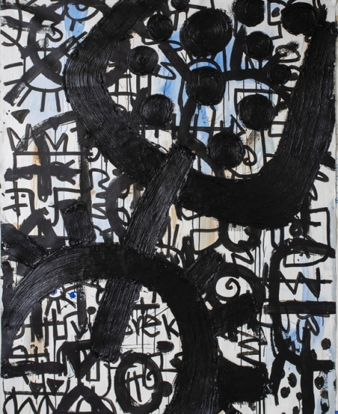 Victor Ekpuk, Composition in Black 2