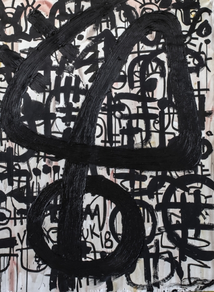 Victor Ekpuk Composition in Black 1 