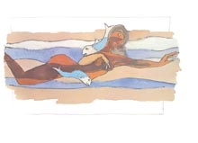 M.F. Husain Mahabharata-Satyavati Fishermans's Daughter