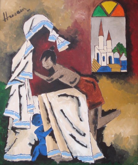 M.F. Husain UNTITLED (MOTHER TERESA SERIES)