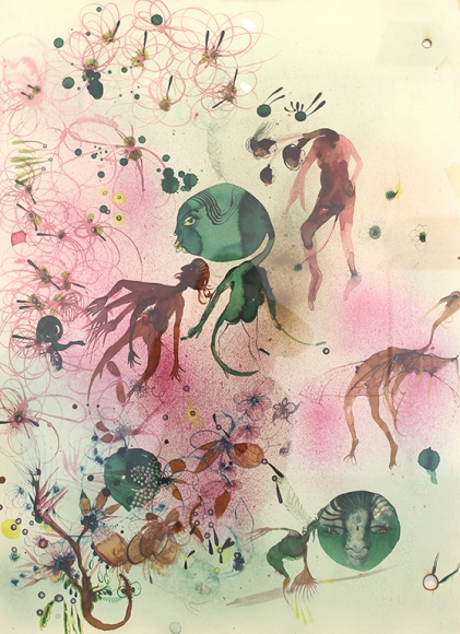 Rina Banerjee Bacteria: In combat 540 wild beast in green fury took refuge in curdled milk, kindled friendship with nomads skimmed butter as treasure absconed with proteins warmed milk until certain odor blew more flora