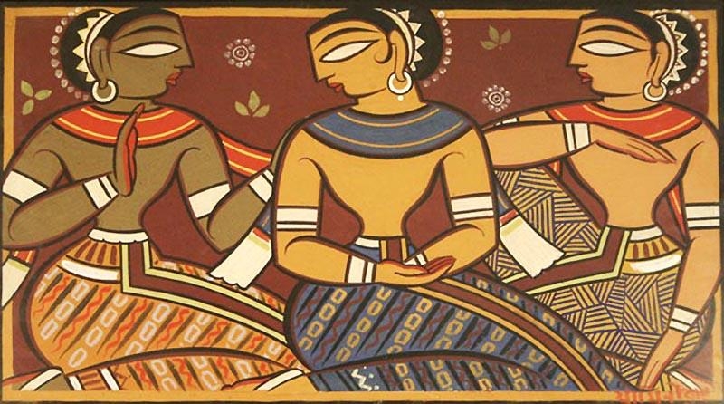 Jamini Roy Untitled (Three Figures)