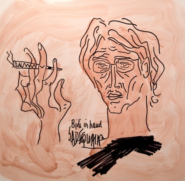 Sadequain BIDI IN HAND
