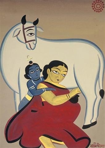 Jamini Roy UNTITLED (YASHODA AND KRISHNA)