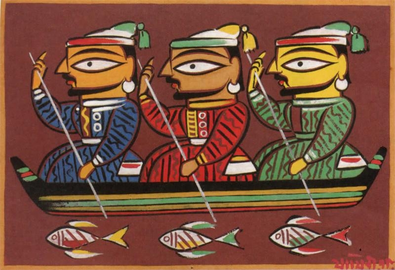 Jamini Roy Untitled (Three Boatmen)
