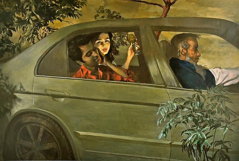 Salman Toor GIRL AND BOY WITH DRIVER