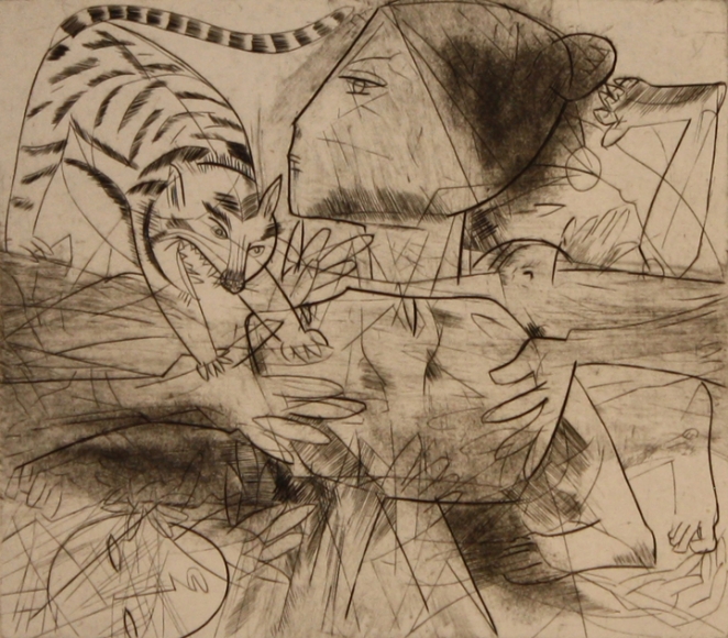 Somnath Hore Untitled (Lady with Cat)