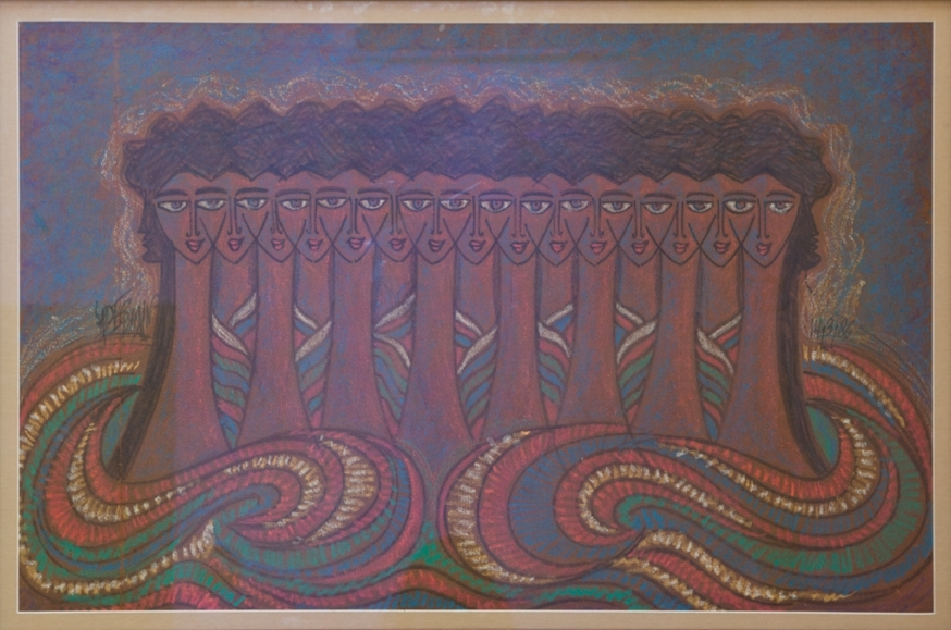 Sadequain Untitled (Fifteen Heads)