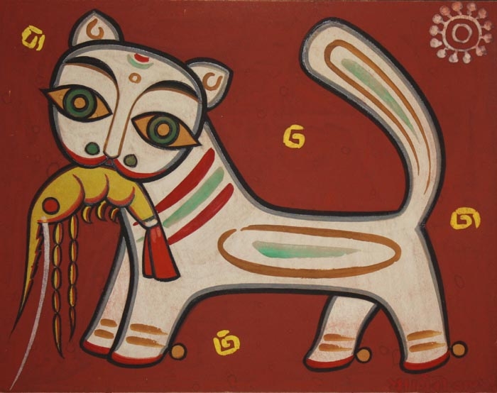 Jamini Roy UNTITLED (CAT WITH PRAWN)