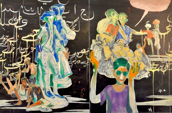 Salman Toor The Burden (Diptych)