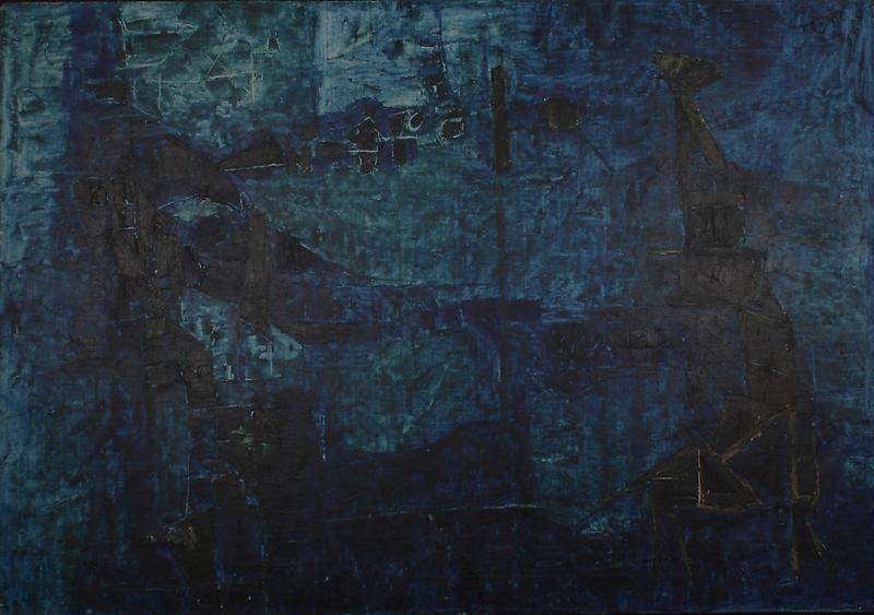 Ram Kumar BLUE AND BLACK ABSTRACTION