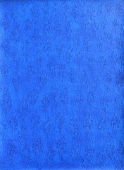 Mohammed Kazem , Acrylic on Scratched Paper (Blue)