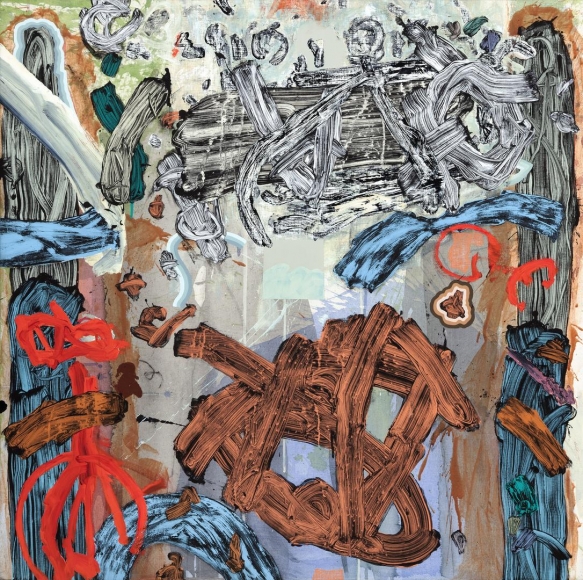 Black Dancing mixed media on canvas