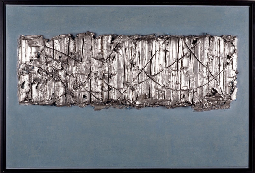 Tortue palladium leaf over back and blue clay