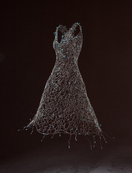 Turquoise Dress silver wire, turquoise beads