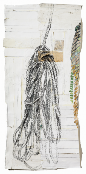 Ropes antique and maps, graphite, watercolor on paper
