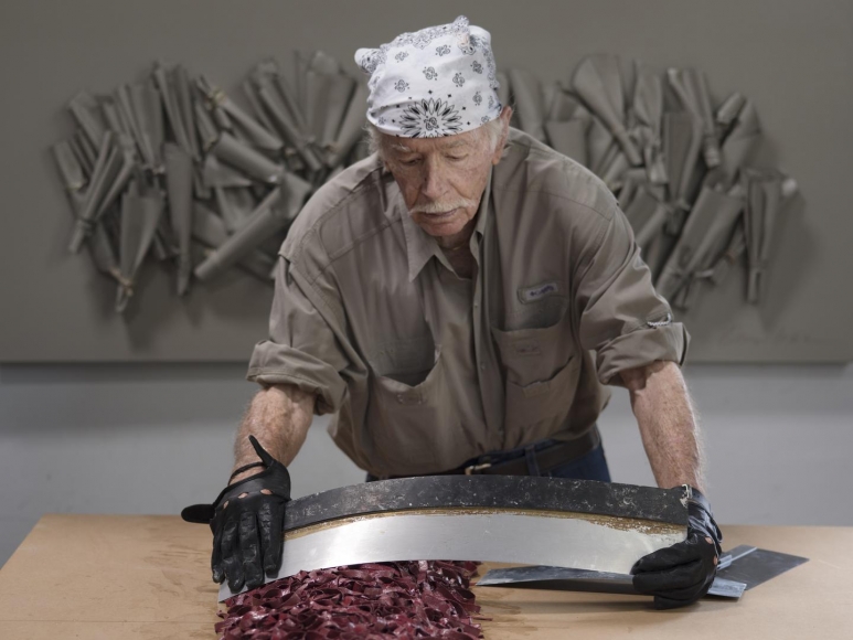 George Dunbar in his studio on Bayou Bonfouca 