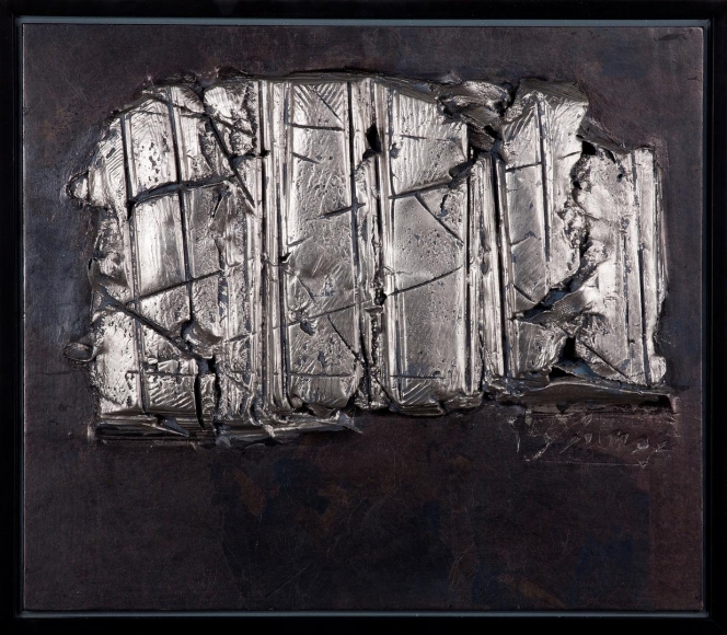 Bistineau Asian and palladium leaf over gray clay