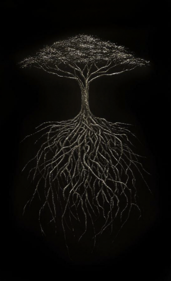 Acacia Tree incised painted aluminum
