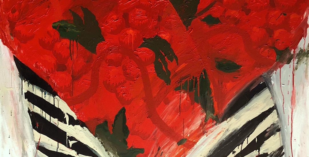Detail from Robert Zakanitch painting entitled Hot Top from the Copa Series.