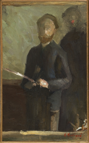 Study for "Self-portrait with Waroquy," 1889 Oil on canvas 10½ × 6½ inches