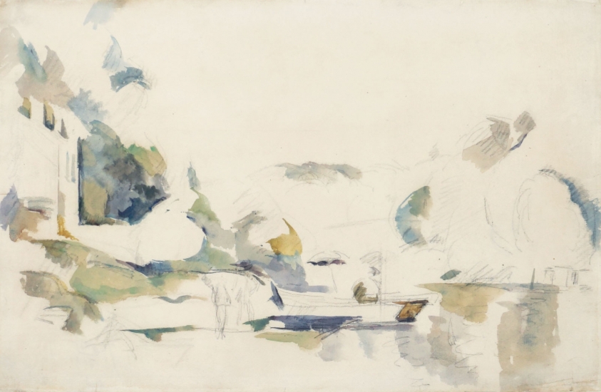 Paul Cèzanne La Barque, Le Lac D'Annecy, 1896 Watercolor and pencil on paper 12 1/4 x 18 5/8 inches