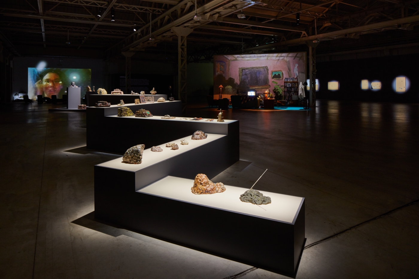 Trisha Baga, Installation view, the eye, the eye and the ear, Pirelli HangarBicocca, Milan, 2020