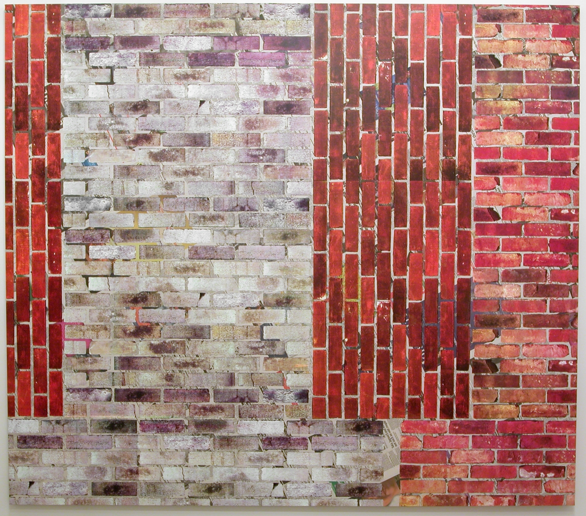 Kelley Walker, Untitled, 2008, four-color process silkscreen on canvas with USA TODAY; Tuesday, May 27, 2008, 96 x 84 inches