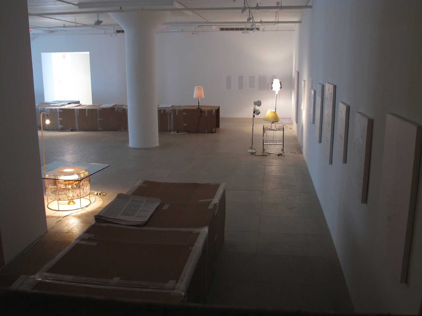 josef strau, Installation view, 18INIQITIES, Greene Naftali, New York, 2008