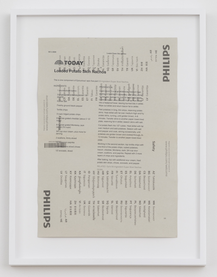 Cory Arcangel, TODAY: Loaded Potato Skin Nachos, 2020