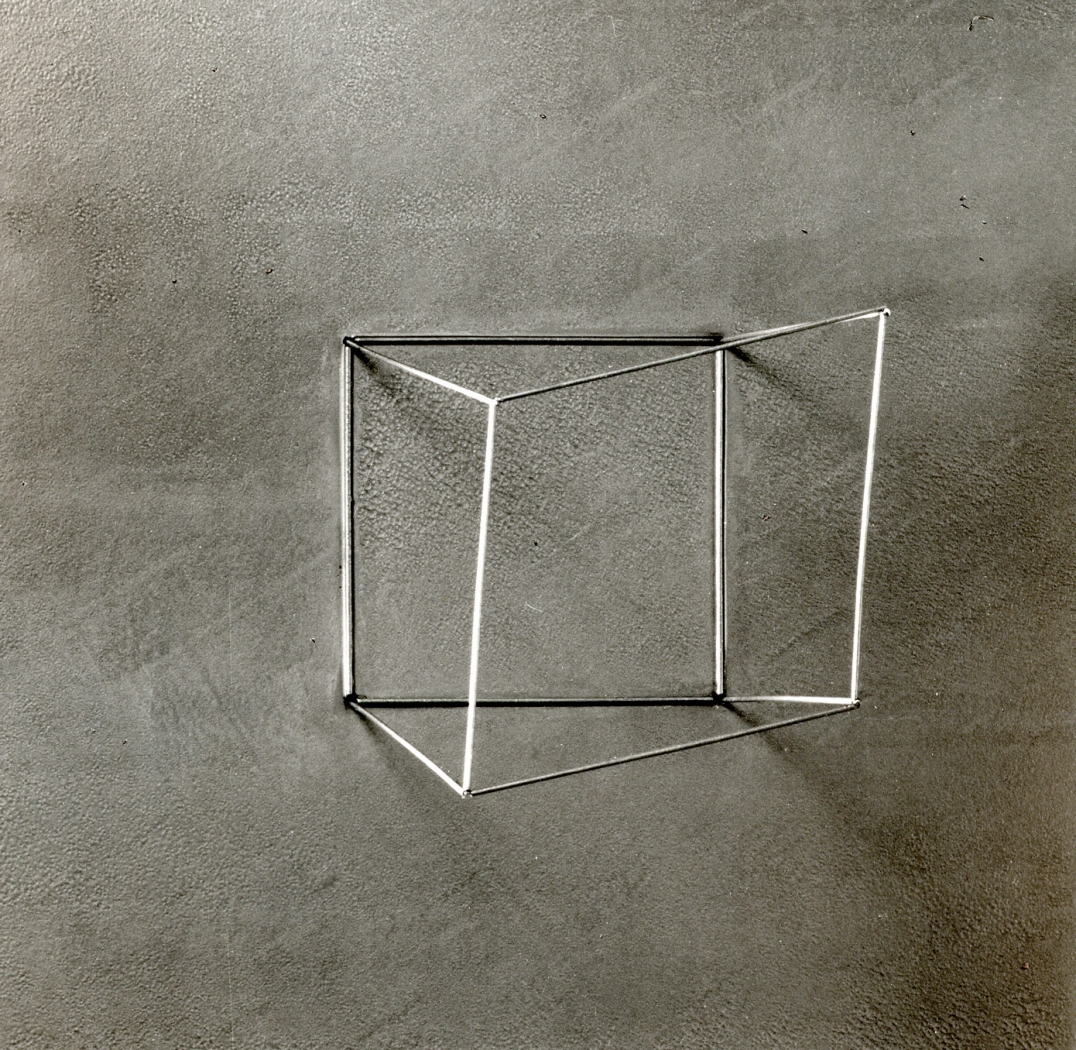 Gianni Colombo Spazio Elastico. Un Cubo, 1971 Metal and electromechanical mechanism 23 5/8 x 23 5/8 x 12 1/2 inches