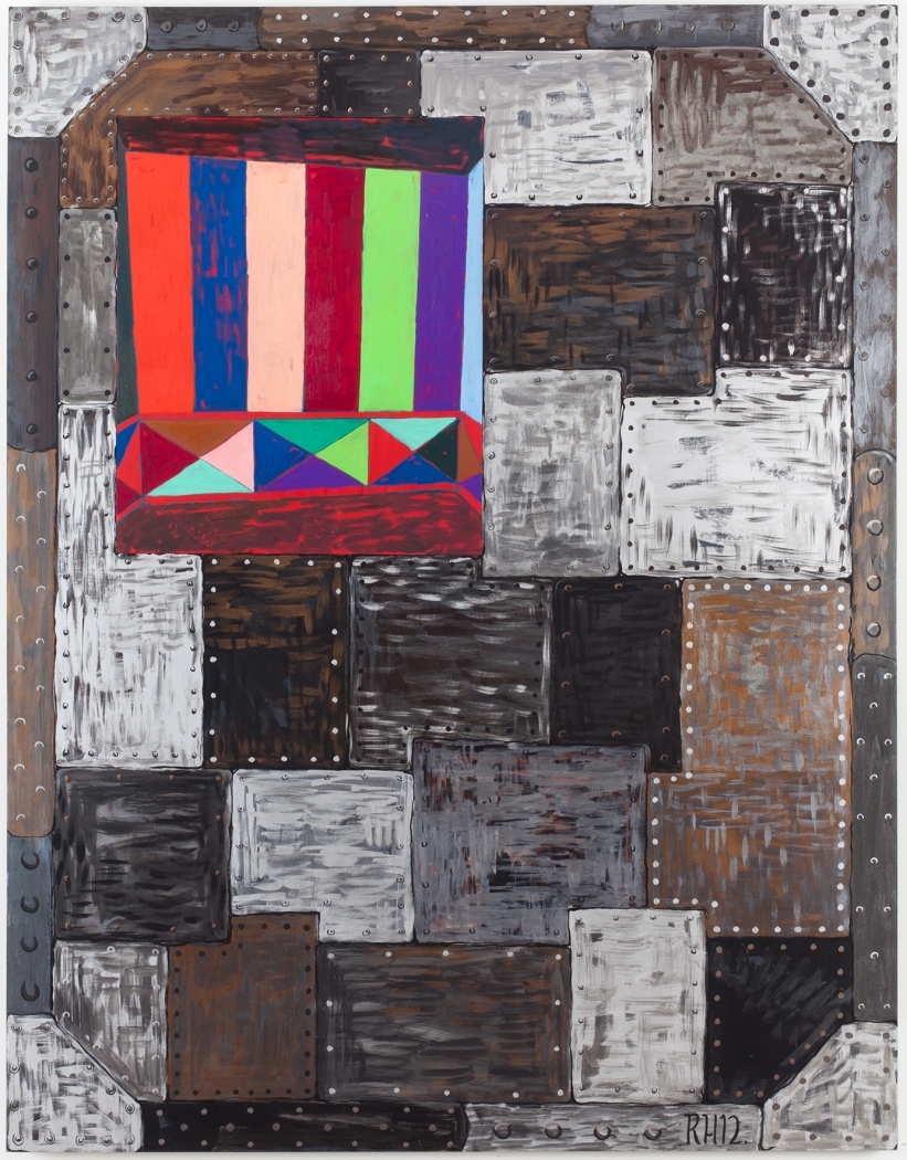 Vault #1, 2012, Oil on canvas and acrylic on panel, 63 x 49 x 1 5/8 inches (160 x 124.5 x 4.1 cm)