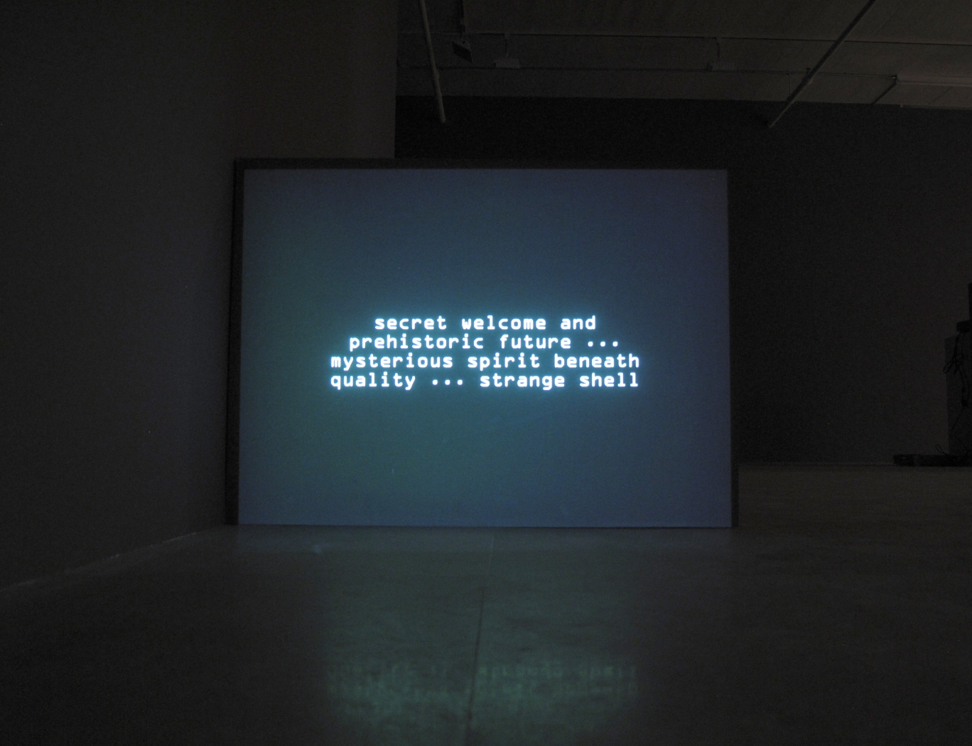 Numerous Incidents of Indefinite Outcome, 2007, Computer generated text, Indefinite duration, Installation view, Greene Naftali, New York, 2010