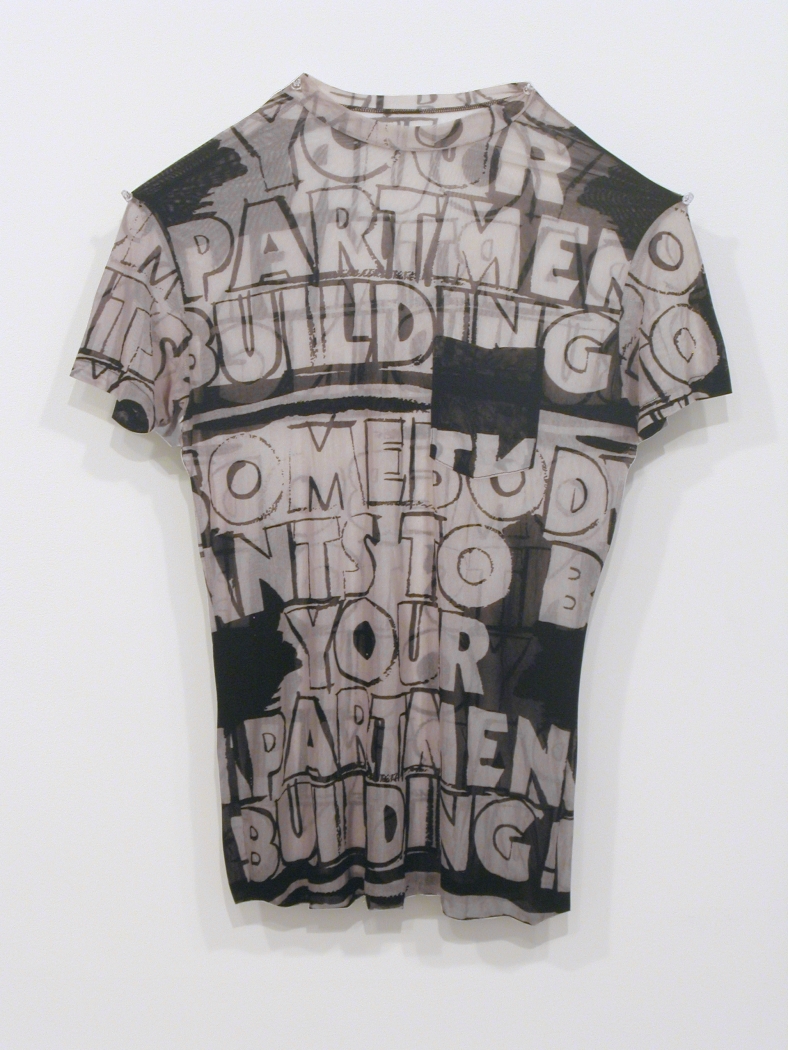 Jim Drain, Untitled (apartment building t-shirt), 2007, C-print, Mounted on Aluminum, 26 1/4 x 20 1/2 x 1 inches