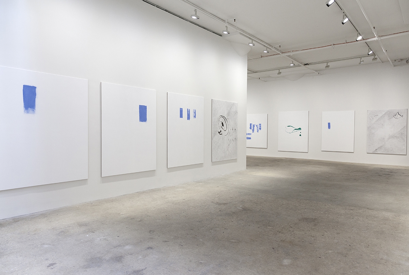 Michael Krebber, Installation View, Ground Floor, Greene Naftali, New York, 2015