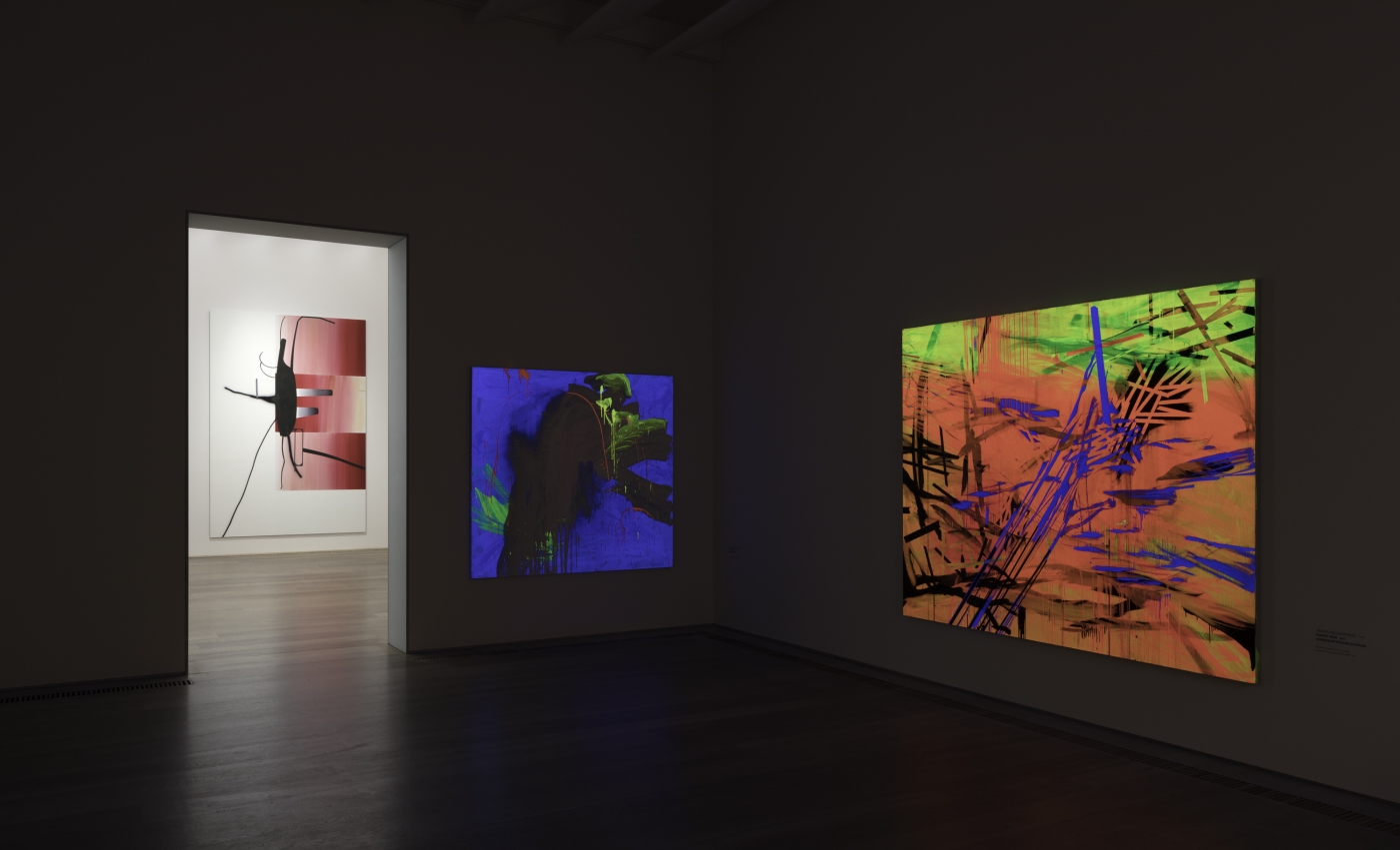 Jacqueline Humphries, Installation view, "Spot On" at the Museum Brandhorst, Munich, 2019